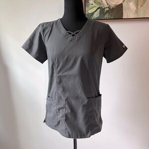 XS Buttersoft Charcoal Gray Scrub Top
